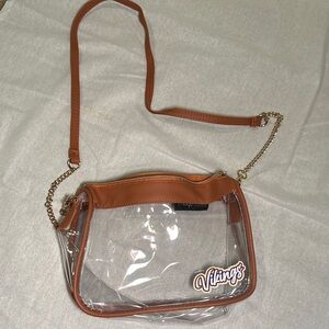 Vikings Clear and Tan Crossbody Bag